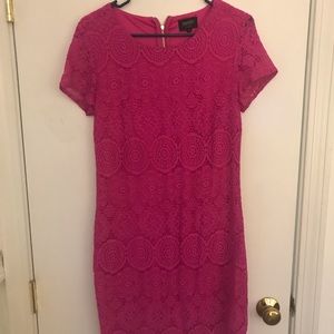 Pink lace cocktail dress
